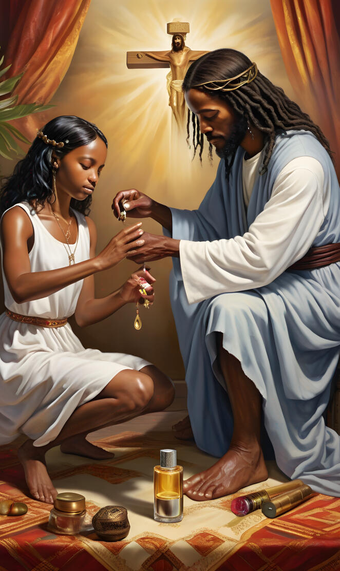 African American Woman and African American Jesus