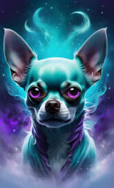 Teal and purple chihuahua