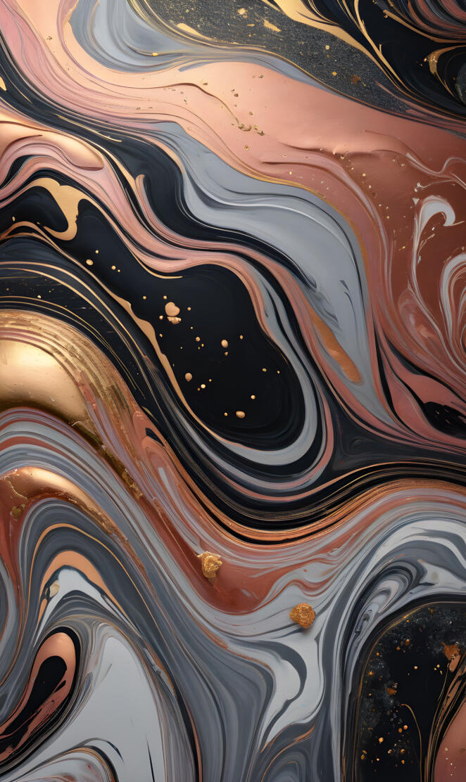 Paint Pour with Rosegold