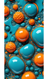 Acrylic Pour orange and teal by PKOG