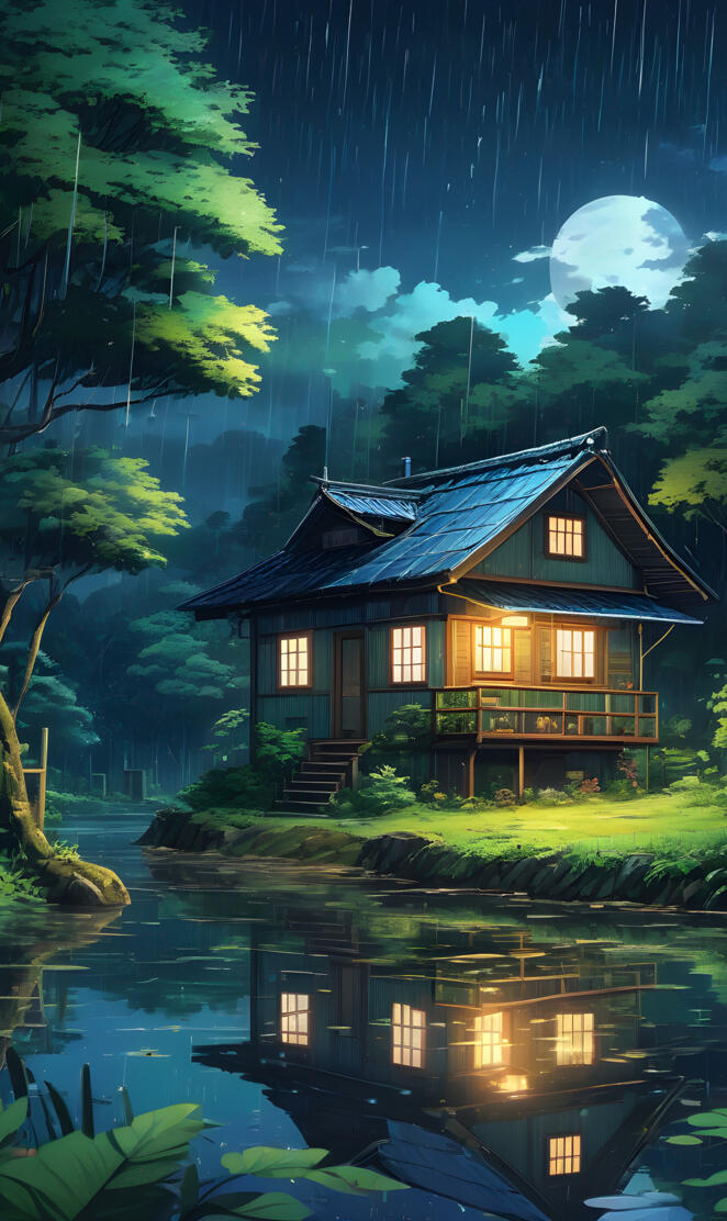 a lakehouse in the woods