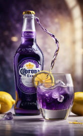 a bottle of alcohol and a glass of amethyst in a bar