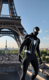 spiderman et la tour Eiffel