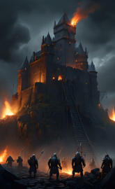 Watching their victory flames