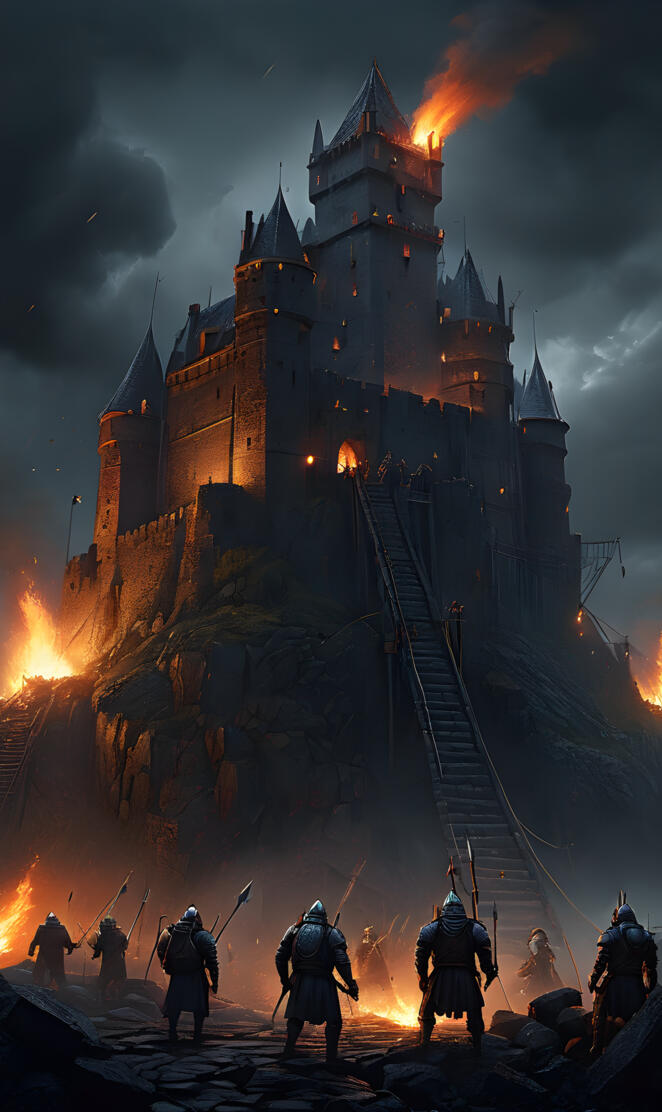 Watching their victory flames