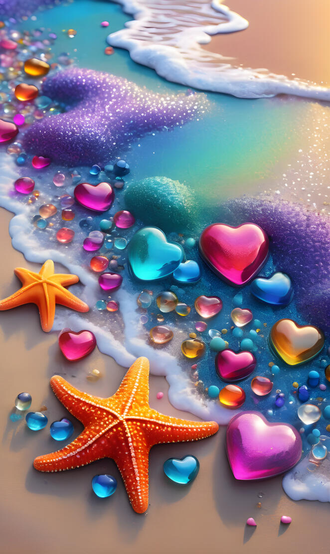 a colorful painting of a variety of fish