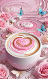 a cup of tea with flowers