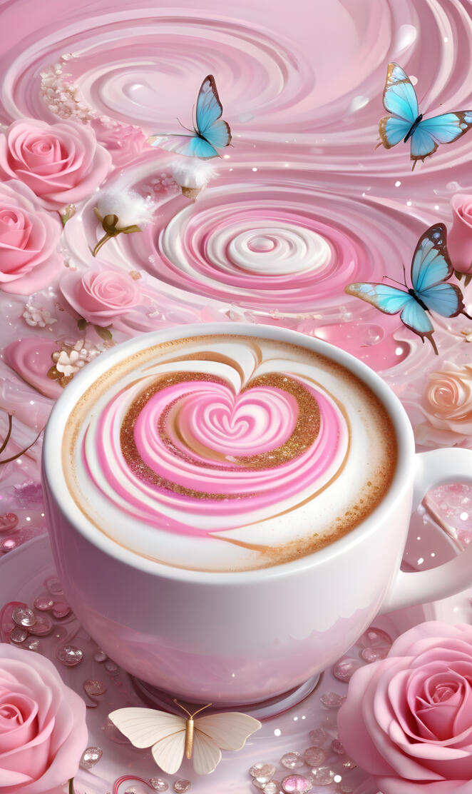 a cup of tea with flowers