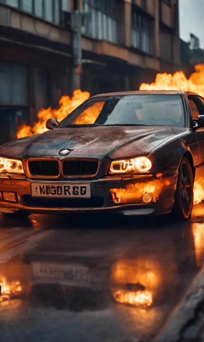 Burning car