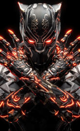 Black Panther burning soar