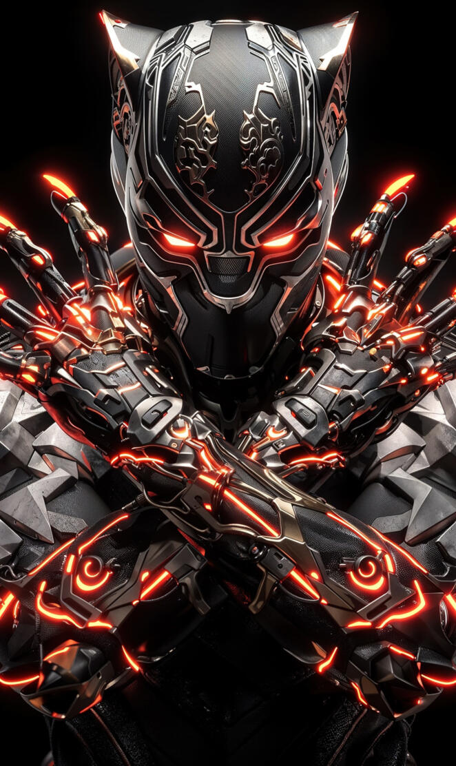 Black Panther burning soar