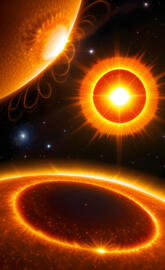 blazing triple star system