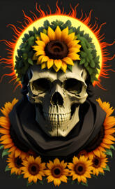 blazing skulls and sunflowers