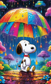 a cartoon character holding an umbrella