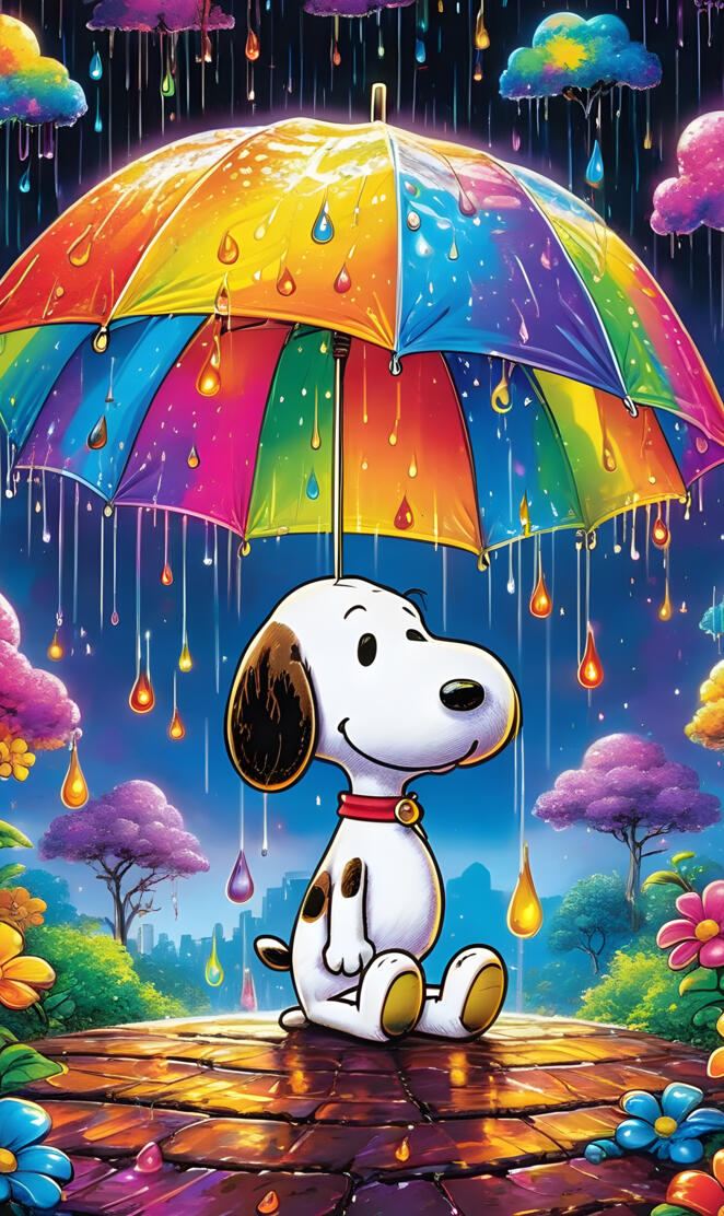 a cartoon character holding an umbrella