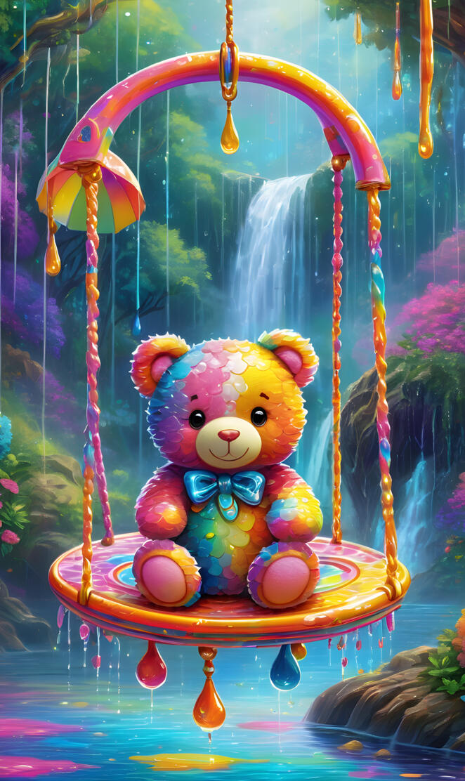 a stuffed animal in a glass ball