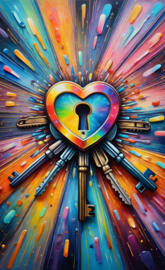 a colorful escalator with a circular ceiling