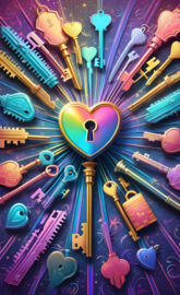 a group of colored pencils