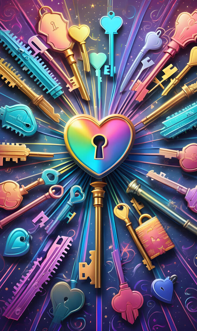 a group of colored pencils