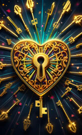 gold holographic heart