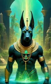 Anubis in Egyptian garb