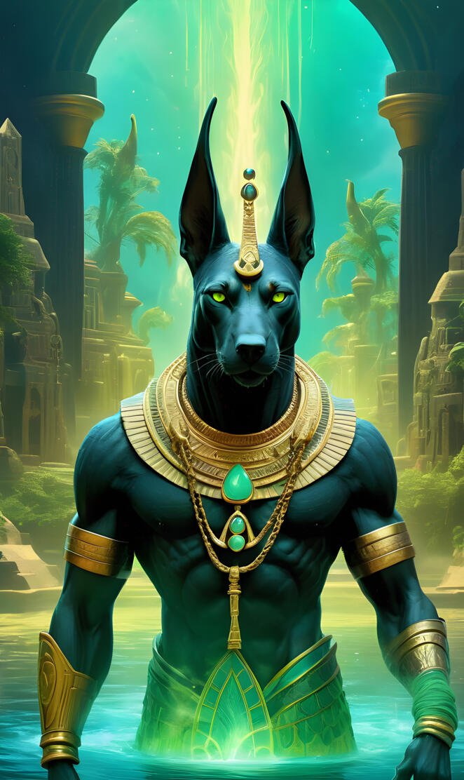 Anubis in Egyptian garb