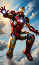 Iron Man breaking through the clouds (all rights are owned by Marvel)