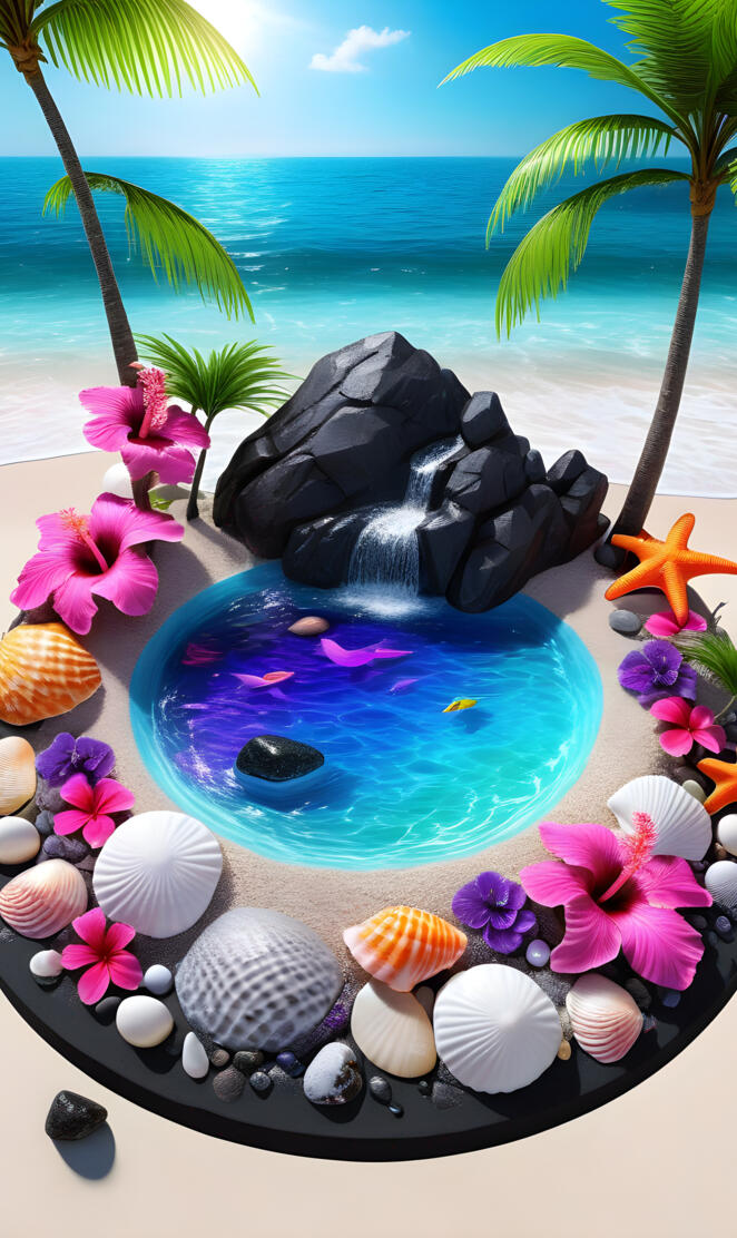 Fairy pool by the ocean