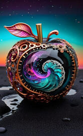 a colorful egg with a handle