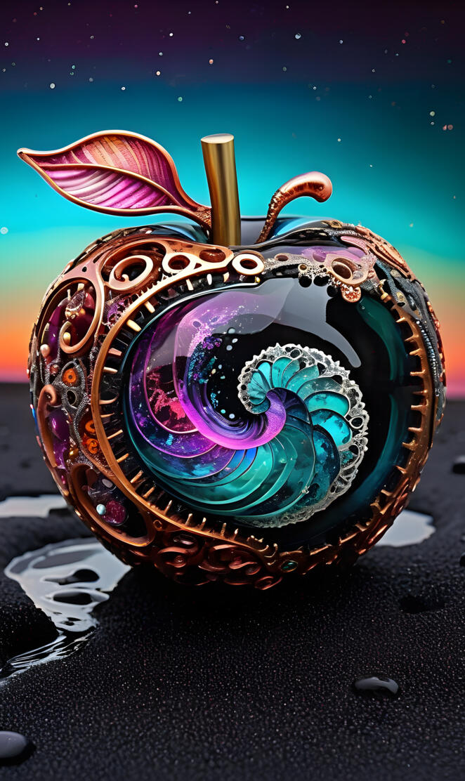 a colorful egg with a handle