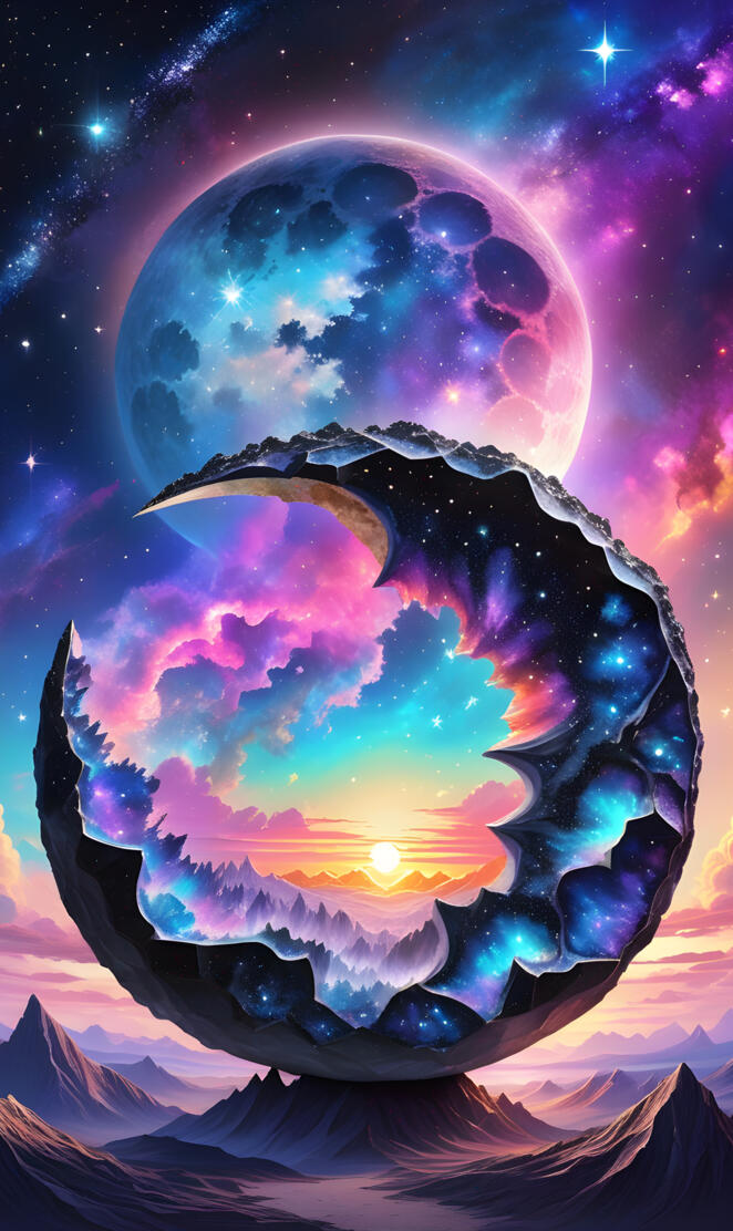 black diamond geode moon