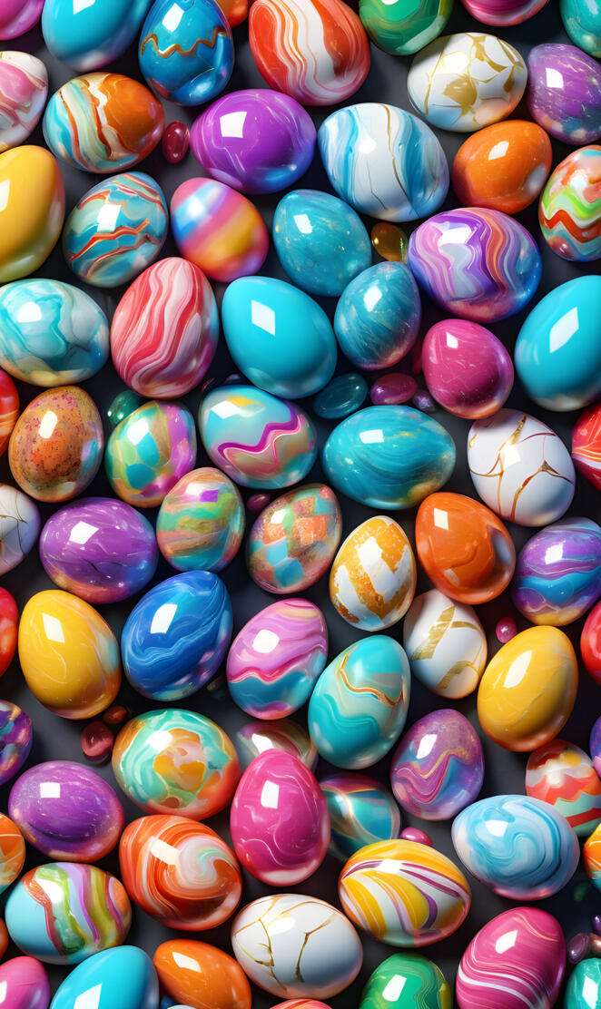 vibrant marble Easter eggs