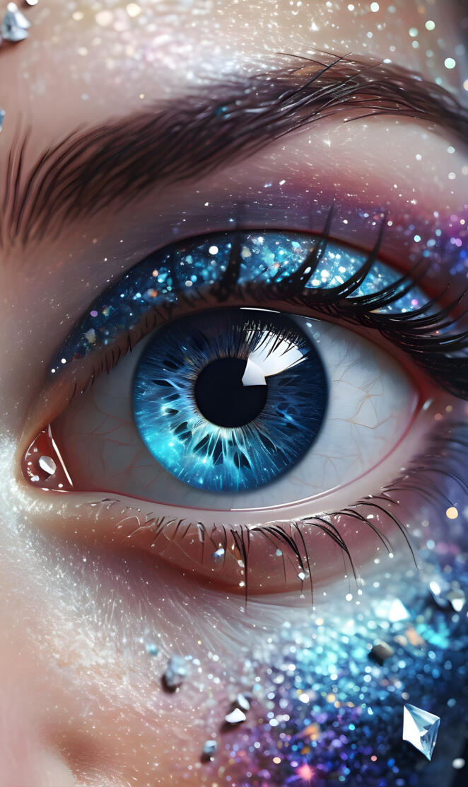 a close up of a woman's eye