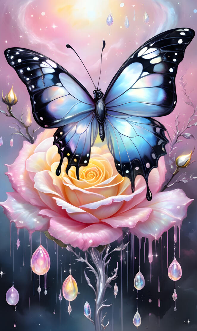 moonstone rose butterfly 2