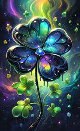 psychedelic rainbow clover