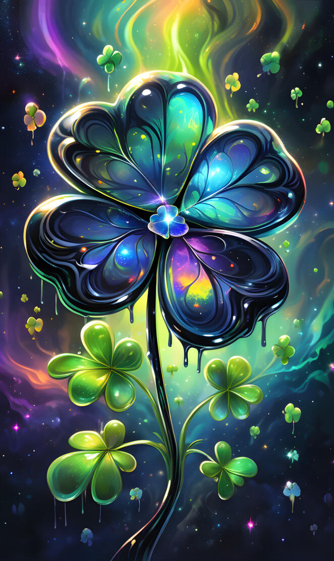 psychedelic rainbow clover