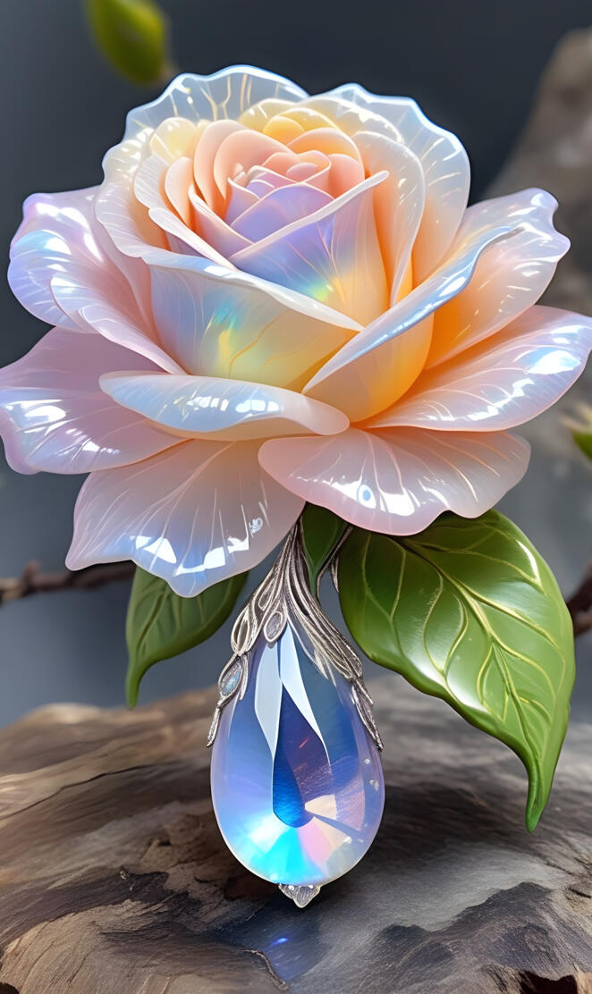moonstone rose floating