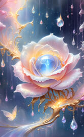 floating moonstone rose