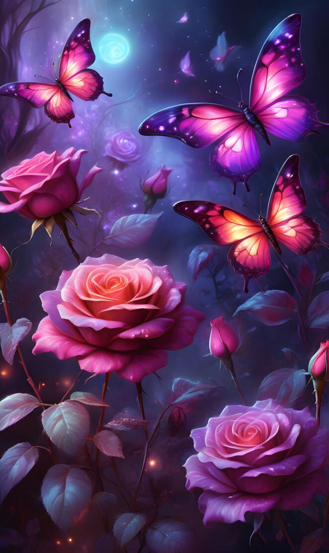 Butterfly's & roses
