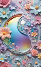 a painting of a flower