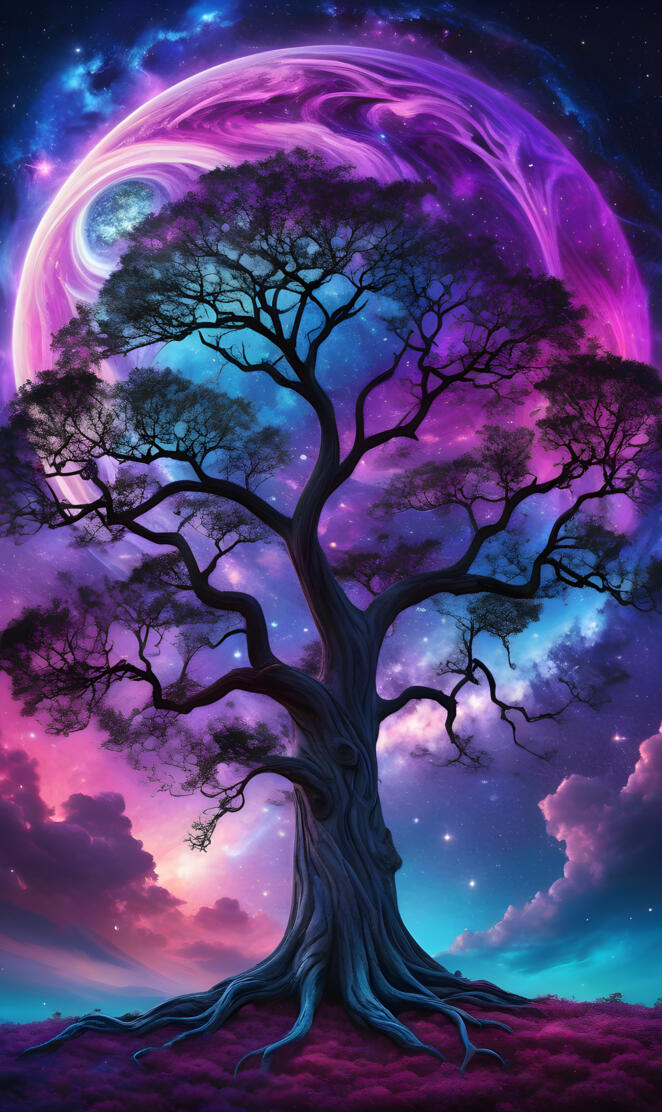 "Cosmic Whispers: The Tree of Dreams"