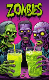 zombie Vaca, zombies , spooky, tripping, neon, Halloween