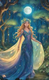 Moonlit Enchantment: A Forest Queen’s Realm