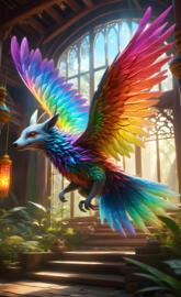 A Flying Brare Parrot in flight