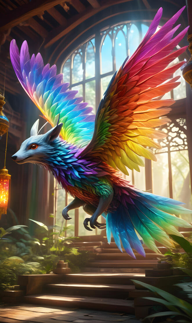 A Flying Brare Parrot in flight