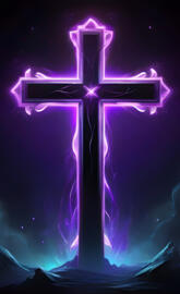 a purple light in the dark