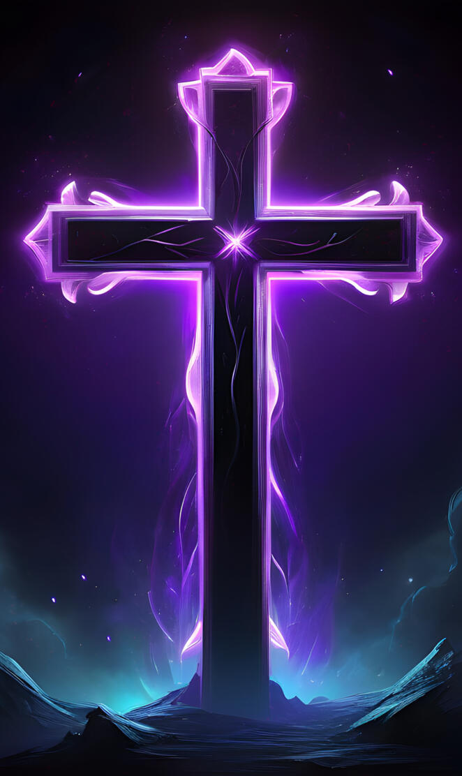 a purple light in the dark