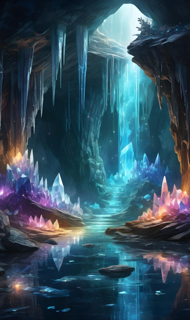 Moonlight Shining Crystal Cave