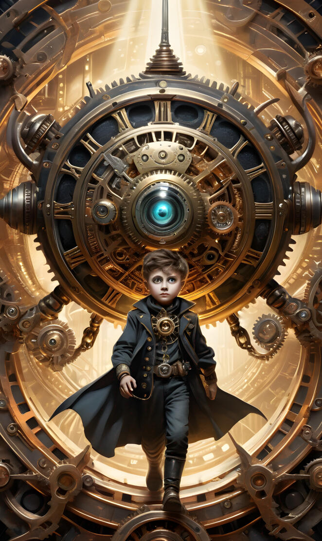 creepy eyed boy in front of a creepy eye