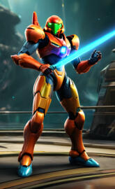 Samus Aran with Beam Sword